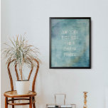Affiche Ajouter Votre Grunge Turquoise Grunge Personnalisé<br><div class="desc">Sur un arrière - plan à texture grunge aux nuances turquoises, un champ modèle a été ajouté pour votre texte. Utilisez cet espace pour ajouter votre citation préférée ou votre sentiment. Peut-être que c'est drôle. Peut-être avez-vous besoin d'une affiche qui vous motive. Quelle que soit votre raison, faites de ce...</div>
