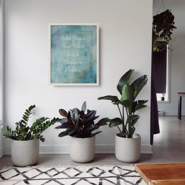 Affiche Ajouter Votre Grunge Turquoise Grunge Personnalisé (Créateur téléchargé)