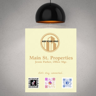 Affiche Ajouter votre logo Social Media Scan Codes