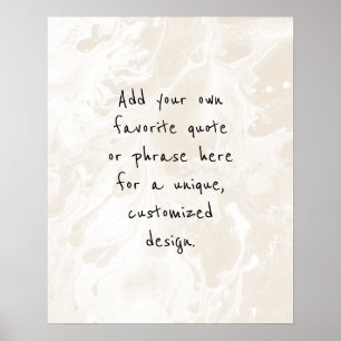 Affiche Ajouter Votre Marbre blanc De Devis Personnalisé,