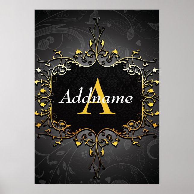 Affiche Ajouter votre nom et votre initiale (Devant)