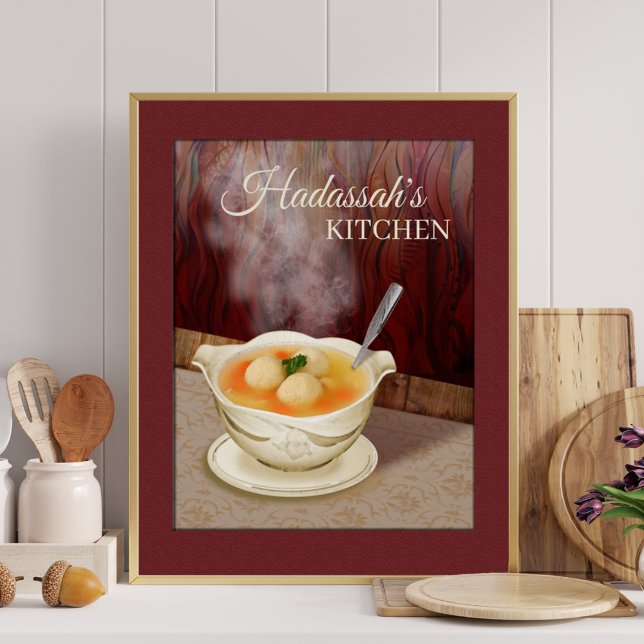 Affiche Ajouter Votre Nom Matzah Boule Soupe Cuisine Art I (Créateur téléchargé)