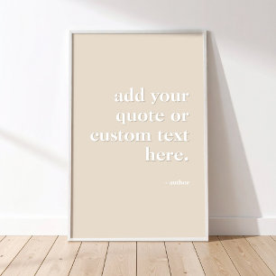 Affiche Ajouter Votre Propre Citation Typographie Beige Mo
