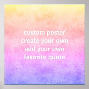 Affiche ajouter votre propre devis aquarelle rose et viole