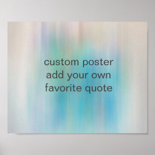 Affiche ajouter votre propre devis jolie aquarelle bleue