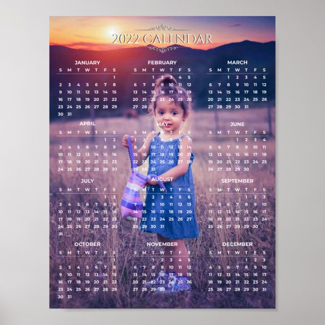 Affiche Ajouter votre propre photo 2022 Calendrier | Poste (Devant)