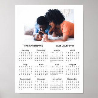 Affiche Ajouter votre propre photo de famille 2024 Calendr