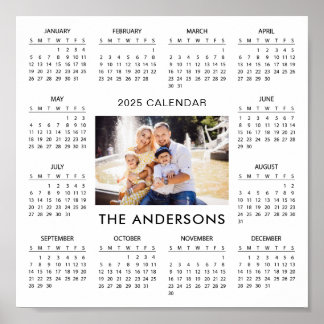Affiche Ajouter votre propre photo de famille 2025 Calendr