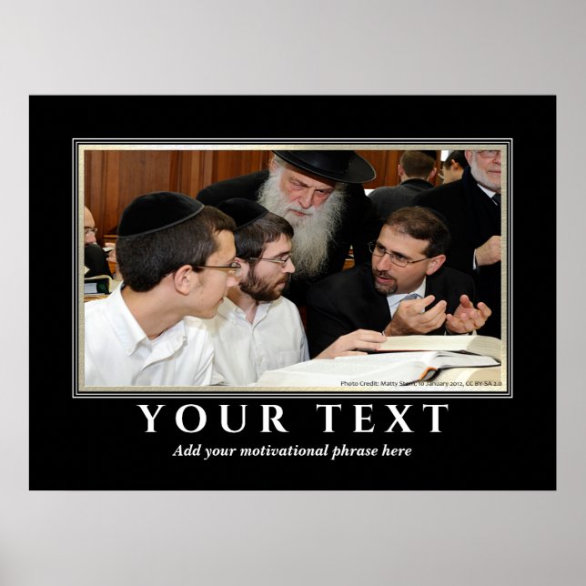 Affiche Ajouter votre propre texte Juif Yeshiva Torah Lear (Devant)