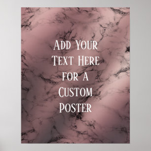 Affiche Ajouter votre Rose de texte personnalisé en or et 
