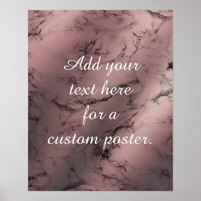 Affiche Ajouter votre Rose de texte personnalisé Gold & Bl (Devant)