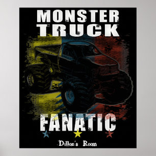 AFFICHE AJOUTER VOTRE TEXTE GARÇONS ROOM MONSTER TRUCK