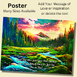 Affiche Ajouter votre texte, Imaginaire Mountain Stream at<br><div class="desc">Ajoutez votre propre message sur ce magnifique Imaginaire Mountain Stream at Sunset - - et beaucoup plus de grands designs en magasin!</div>