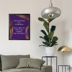 Affiche Ajouter votre texte Ovales d'or griffées Profondém