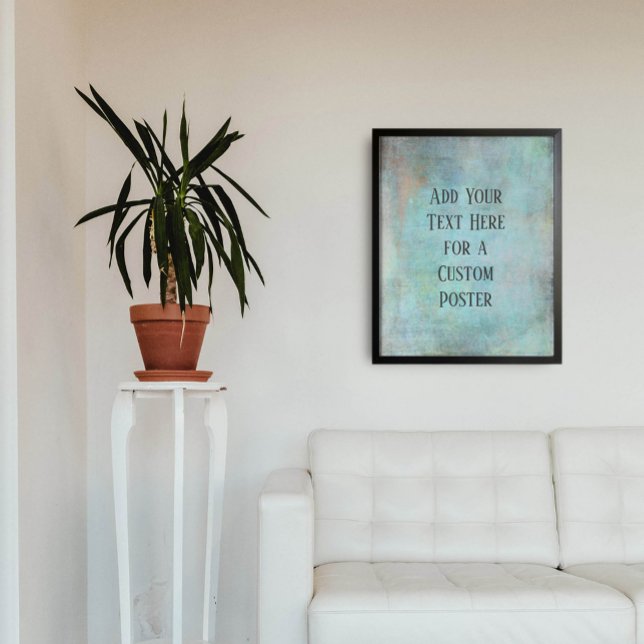 Affiche Ajouter votre texte personnalisé Aqua et Grunge Tu (Créateur téléchargé)