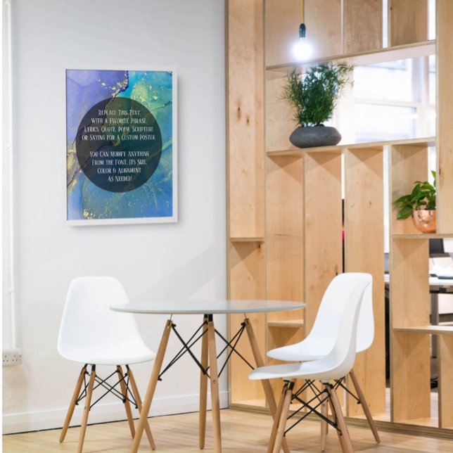 Affiche Ajouter Votre Texte Personnalisé Encre D'Alcool Ab (Créateur téléchargé)