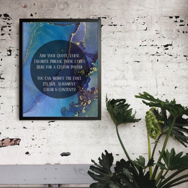 Affiche Ajouter Votre Texte Personnalisé Encre D'Alcool Ab (Créateur téléchargé)