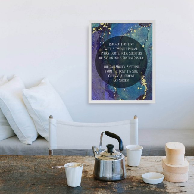 Affiche Ajouter Votre Texte Personnalisé Encre D'Alcool Ab (Créateur téléchargé)