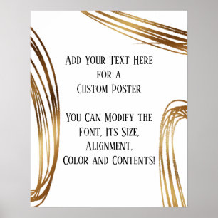 Affiche Ajouter Votre Texte Personnalisé Gold Metalled Ova