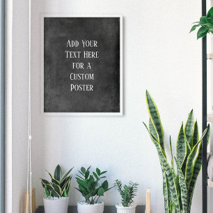 Affiche Ajouter Votre Texte Personnalisé Gris foncé Grâce