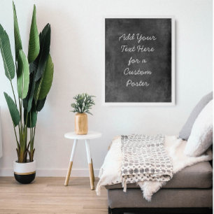 Affiche Ajouter Votre Texte Personnalisé Gris foncé Grâce