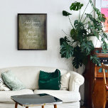 Affiche Ajouter votre texte personnalisé Grunge Brown et v<br><div class="desc">L'arrière - plan est recouvert d'un graphique grunge rayé, affligé, vintage dans les tons vert et marron avec des touches de bleu et de crème. Un champ modèle a été ajouté pour votre texte. Utilisez cet espace pour ajouter votre citation préférée ou votre sentiment. Peut-être que c'est drôle. Peut-être avez-vous...</div>
