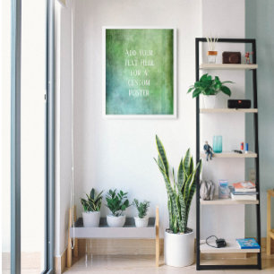 Affiche Ajouter votre texte personnalisé Grunge Turquoise