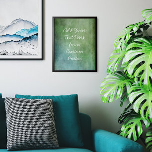 Affiche Ajouter votre texte personnalisé Grunge Turquoise