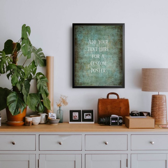 Affiche Ajouter votre texte personnalisé Grunge vert et Br (Créateur téléchargé)