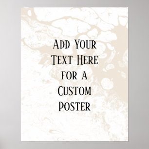 Affiche Ajouter Votre Texte Personnalisé, Marbre Blanc & C
