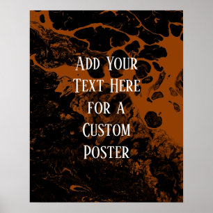 Affiche Ajouter Votre Texte Personnalisé Marbre Noir & Brû