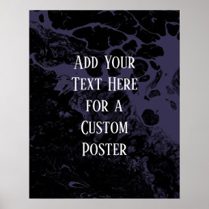 Affiche Ajouter Votre Texte Personnalisé Marbre Noir & Dus