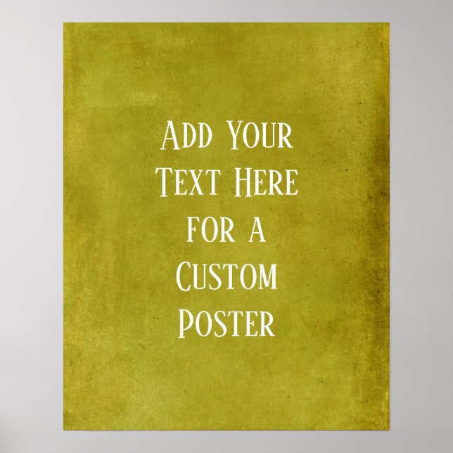 Affiche Ajouter Votre Texte Personnalisé Mustard Yellow Gr (Devant)