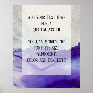 Affiche Ajouter Votre Texte Personnalisé Purple Abstrait E