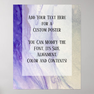 Affiche Ajouter Votre Texte Personnalisé Purple Abstrait E