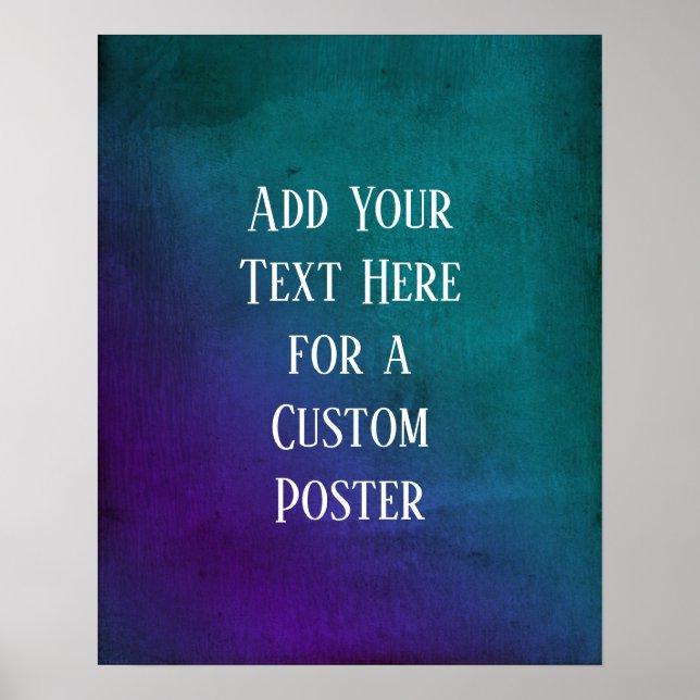 Affiche Ajouter Votre Texte Personnalisé Purple & Grunge T (Devant)