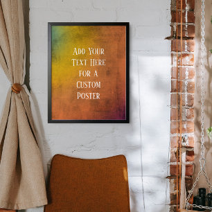 Affiche Ajouter Votre Texte Personnalisé Rainbow Orange Gr