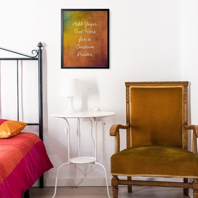 Affiche Ajouter Votre Texte Personnalisé Rainbow Orange Gr (Créateur téléchargé)