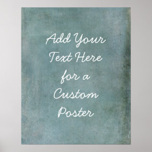 Affiche Ajouter Votre Texte Personnalisé Subtil Grunge Ble