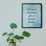 Affiche Ajouter Votre Texte Personnalisé Subtil Grunge Tur<br><div class="desc">L'arrière - plan est couvert d'un graphique grunge rayé, en détresse, vintage et en turquoise subtil. Un champ modèle a été ajouté pour votre texte. Utilisez cet espace pour ajouter votre citation préférée ou votre sentiment. Peut-être que c'est drôle. Peut-être avez-vous besoin d'une affiche qui vous motive. Quelle que soit...</div>