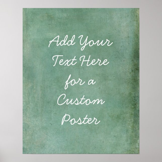 Affiche Ajouter Votre Texte Personnalisé Subtil Turquoise  (Devant)