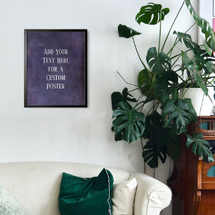 Affiche Ajouter Votre Texte Personnalisé Subtle Dark Purpl