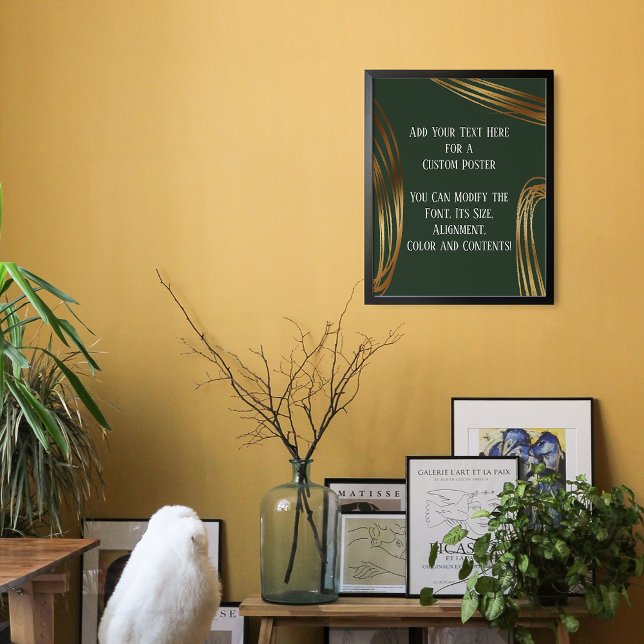 Affiche Ajouter votre texte Scribbled Gold Ovals À feuilla (Créateur téléchargé)