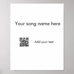 Affiche Ajoutez le nom de votre chanson ici q r code ajout