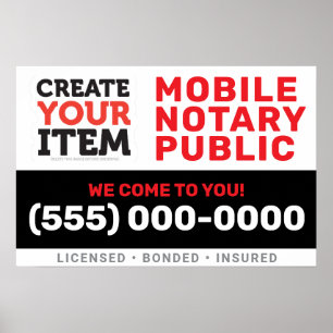 Affiche Ajoutez votre logo agent de signature de notaire p