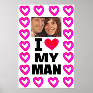 Affiche Ajoutez votre photo J'aime mon homme
