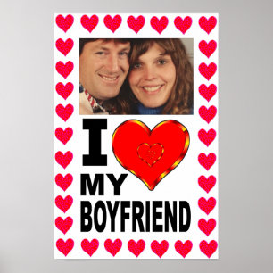 Affiche Ajoutez Votre Photo J'Aime Mon Petit Ami