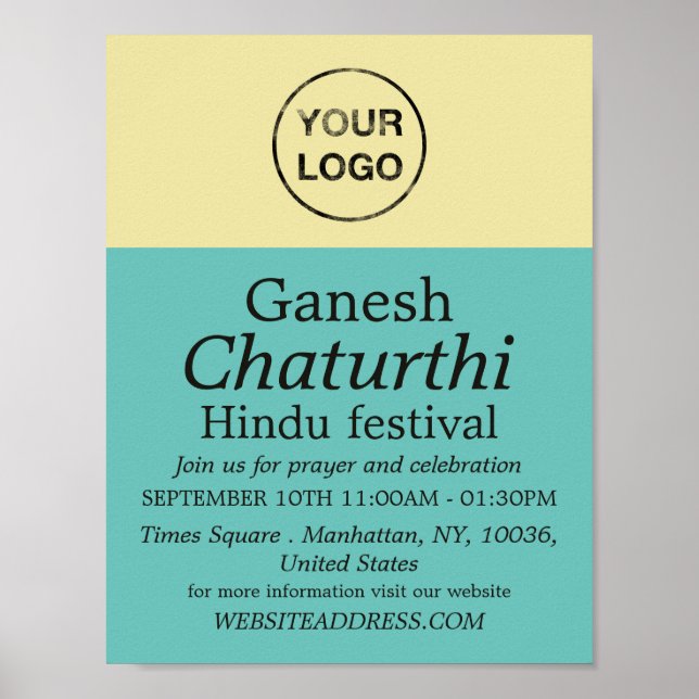 Affiche Ajoutez Votre Propre Logo, Hindu Event Advertising (Devant)