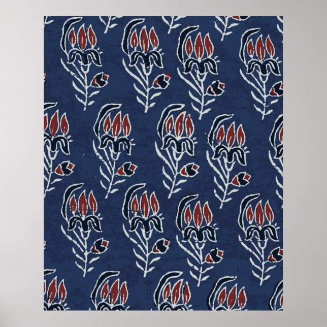 Affiche Ajrakh Pattern and block print Pattern and batik p (Devant)