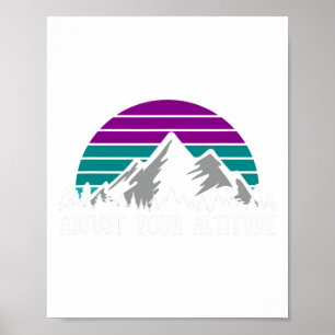 Affiche Ajustez Votre Altitude Drôle de Pun de Randonnée E